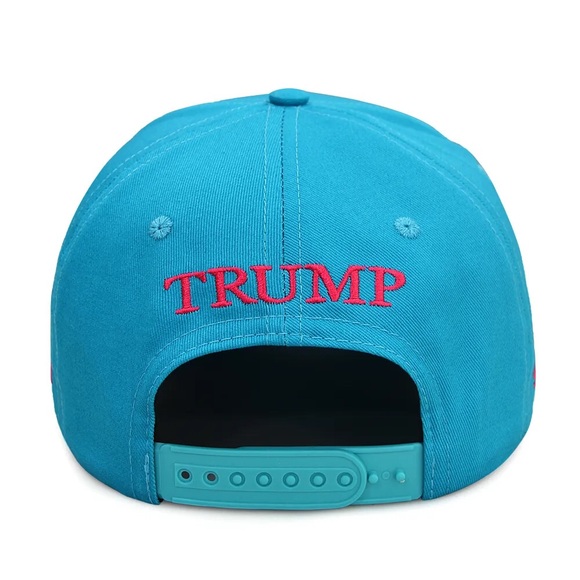 Trump..OFFICIAL..MAGA Hat..NEVER SURRENDER..American..Teal/Pink..NEW DESIGN - Picture 7 of 7